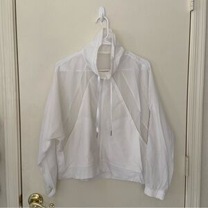 lululemon athletica White Sheer Hooded Jacket